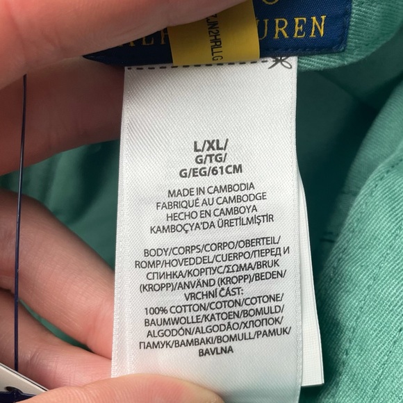 NWT Polo Ralph Lauren Bucket Hat Size Large/XL Green w/blue pony - Picture 4 of 4